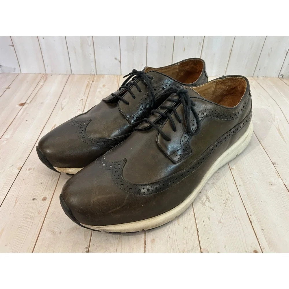 Belvedere‎ Eric Mens 12D Brown Leather Wingtip Oxford Hybrid Dress Sneakers